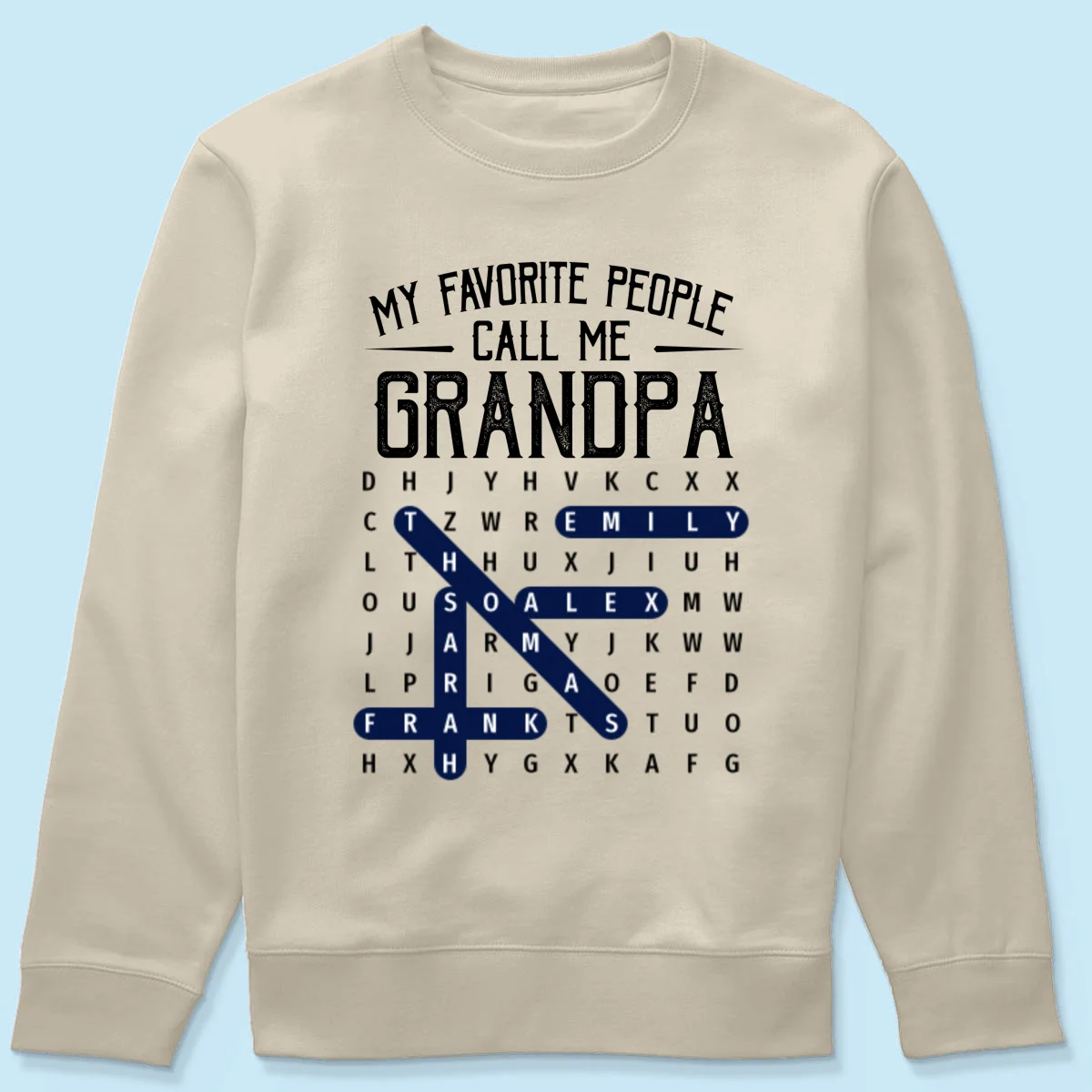 Grandpa's Favorite People Word Search Puzzle - Personalized Shirt - Gift For Grandpa, Dad - Image 19