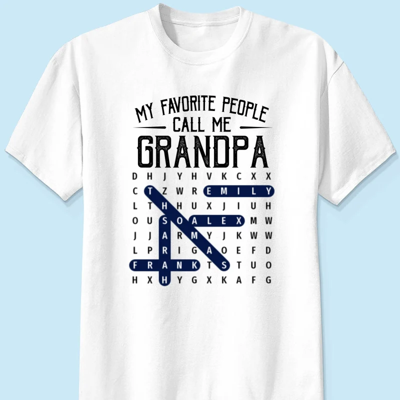 Grandpa's Favorite People Word Search Puzzle - Personalized Shirt - Gift For Grandpa, Dad - Image 8