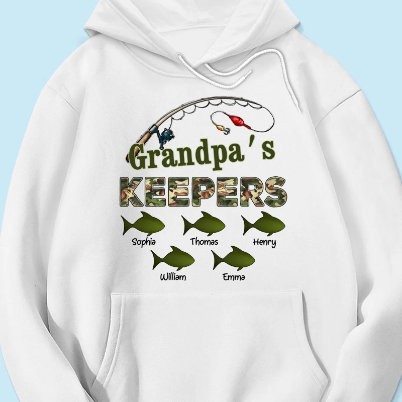 Grandpa‘s Keepers Camouflage Pattern Fishing - Personalized Shirt - Gift For Grandpa, Dad - Image 20