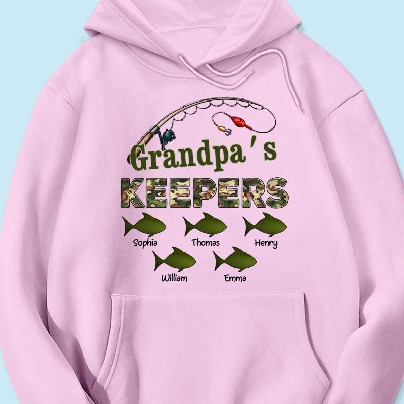 Grandpa‘s Keepers Camouflage Pattern Fishing - Personalized Shirt - Gift For Grandpa, Dad - Image 21