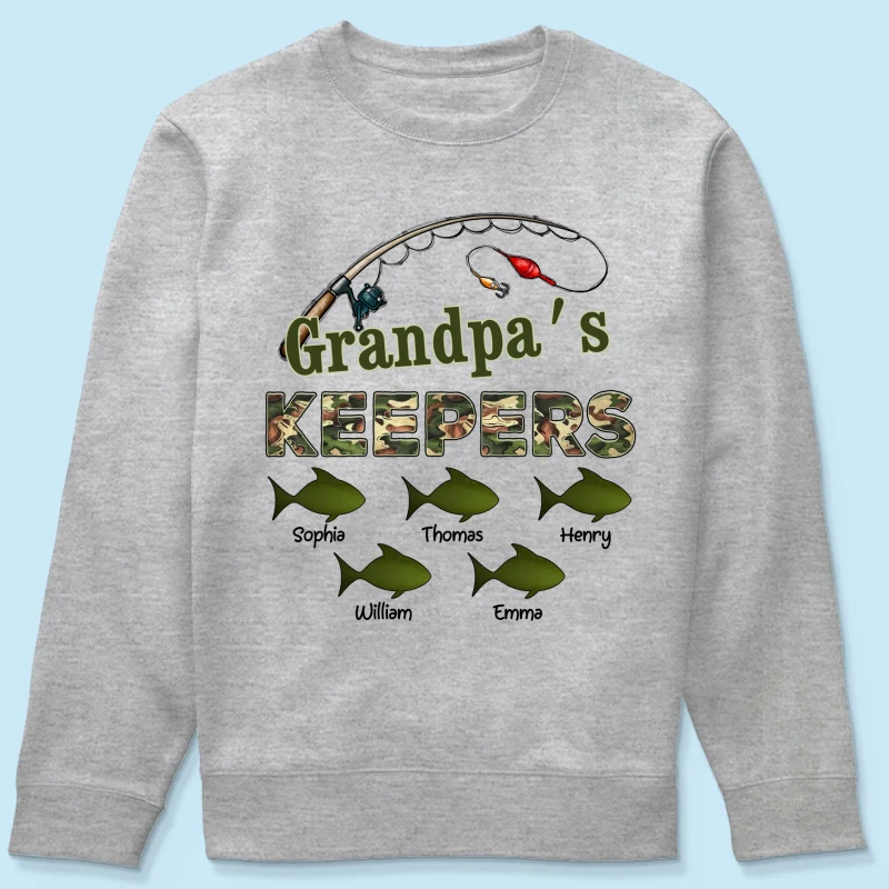 Grandpa‘s Keepers Camouflage Pattern Fishing - Personalized Shirt - Gift For Grandpa, Dad - Image 24