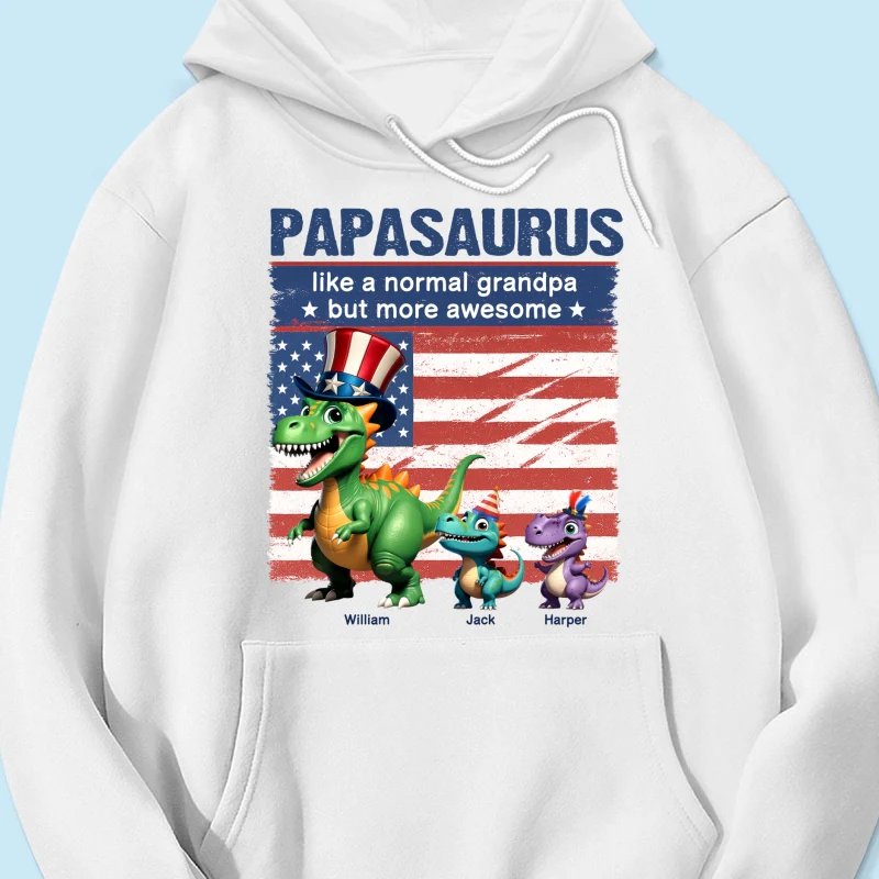 Grandpasaurus And Kids 3D Effect Dinosaurs 4th Of July Independence Day Celebration Personalized Shirt - Image 13