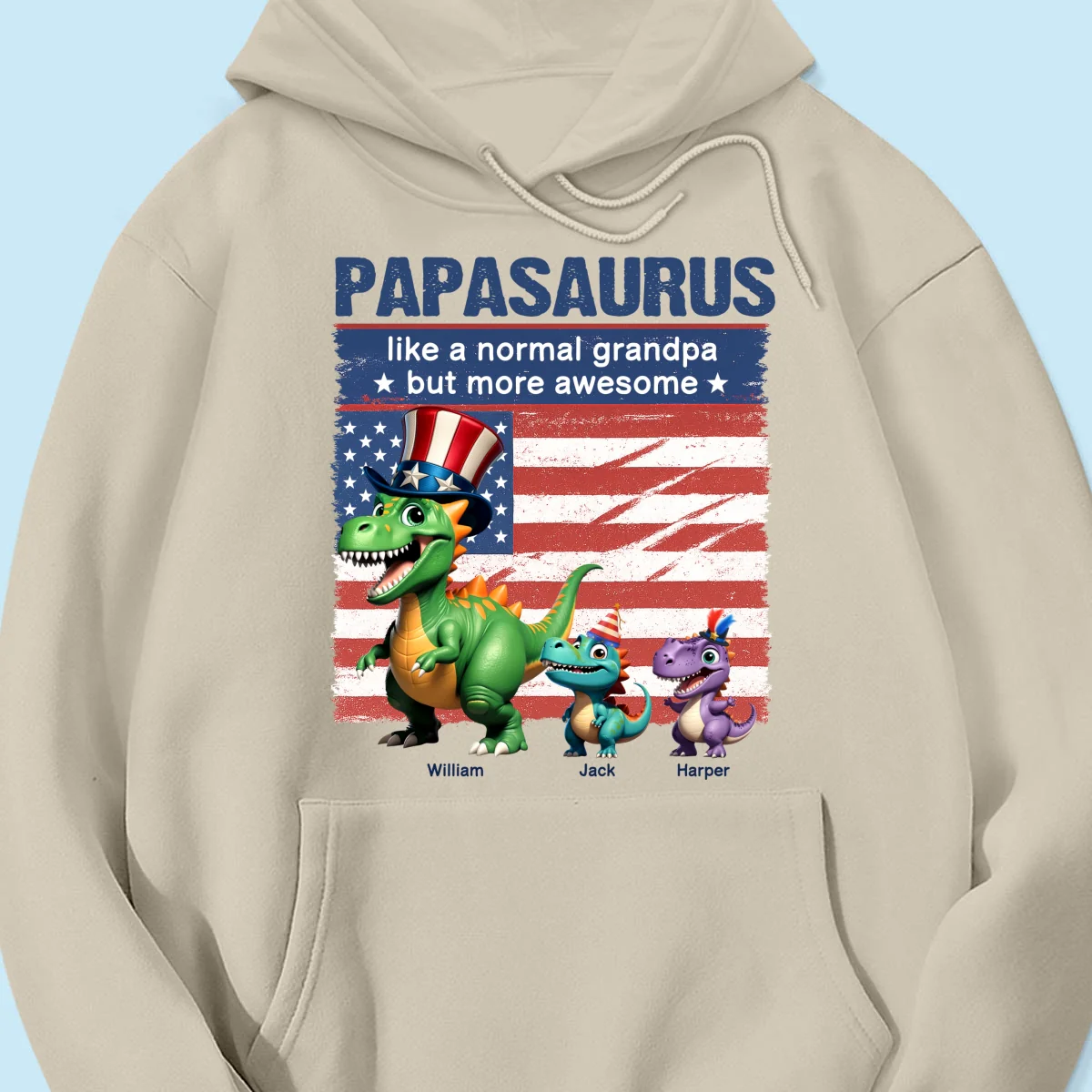 Grandpasaurus And Kids 3D Effect Dinosaurs 4th Of July Independence Day Celebration Personalized Shirt - Image 14