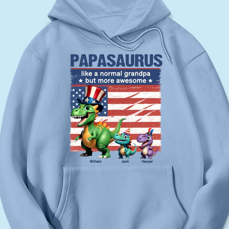 Grandpasaurus And Kids 3D Effect Dinosaurs 4th Of July Independence Day Celebration Personalized Shirt - Image 15
