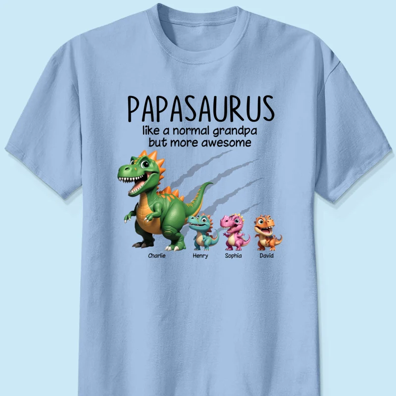 Grandpasaurus And Kids 3D Effect Dinosaurs Personalized Shirt, Father's Day Gift For Grandpa - Image 14