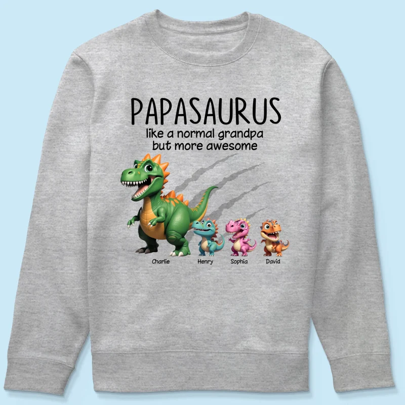 Grandpasaurus And Kids 3D Effect Dinosaurs Personalized Shirt, Father's Day Gift For Grandpa - Image 20