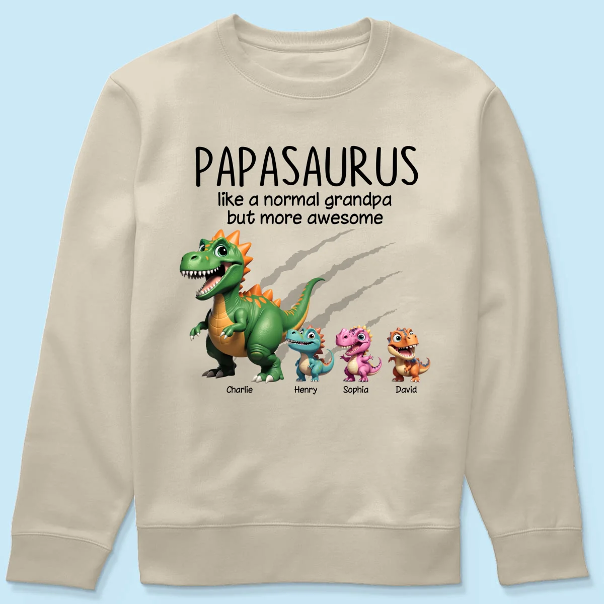 Grandpasaurus And Kids 3D Effect Dinosaurs Personalized Shirt, Father's Day Gift For Grandpa - Image 21