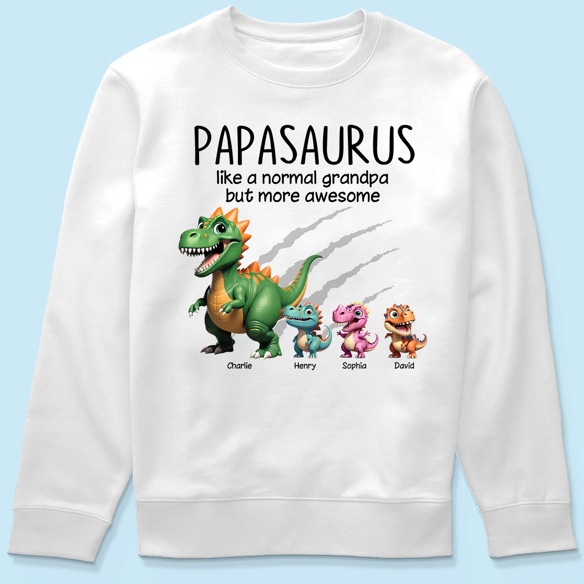 Grandpasaurus And Kids 3D Effect Dinosaurs Personalized Shirt, Father's Day Gift For Grandpa - Image 6