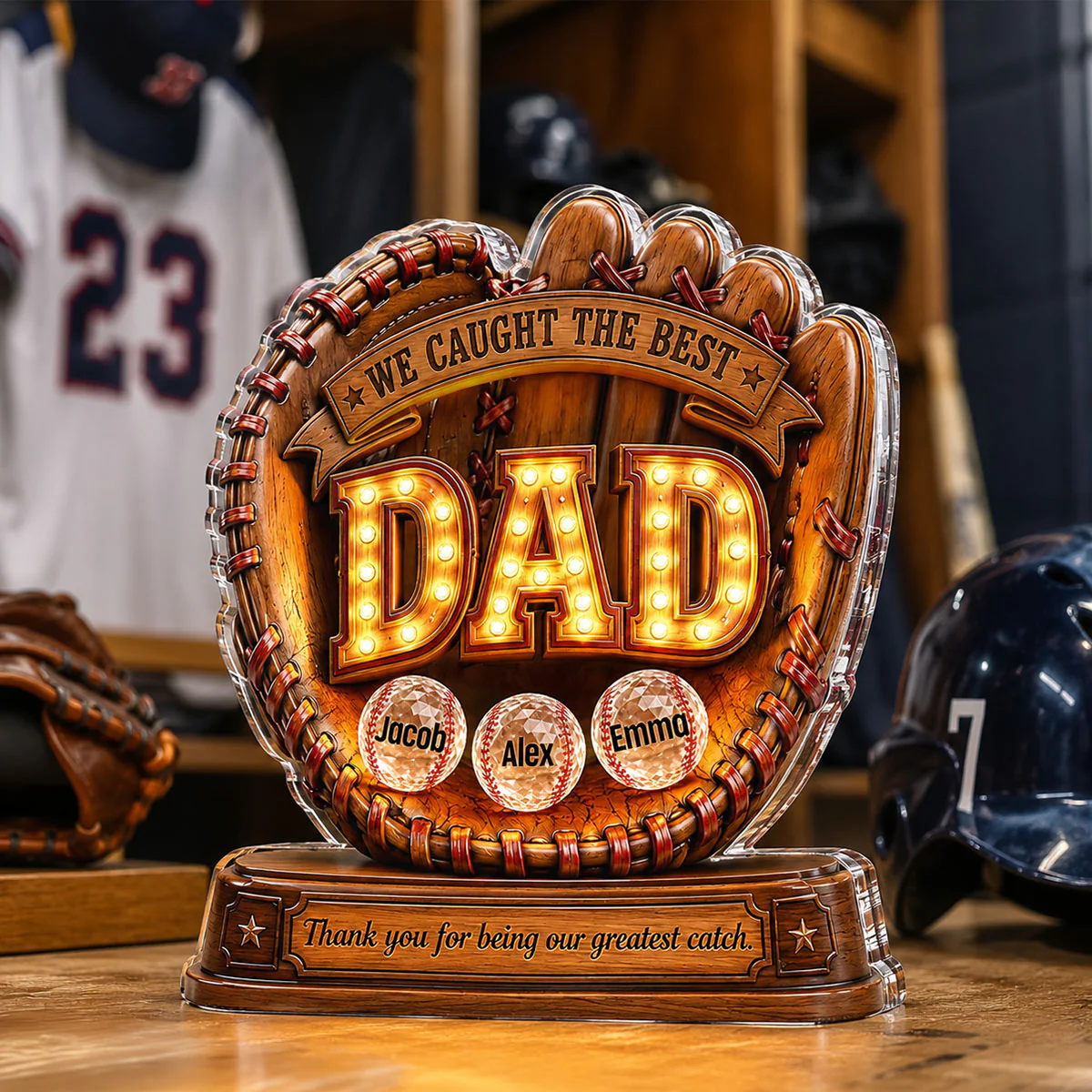Great Baseball Dad - Personalized Acrylic Block Plaque - Gift for Dad, Husband - Image 7