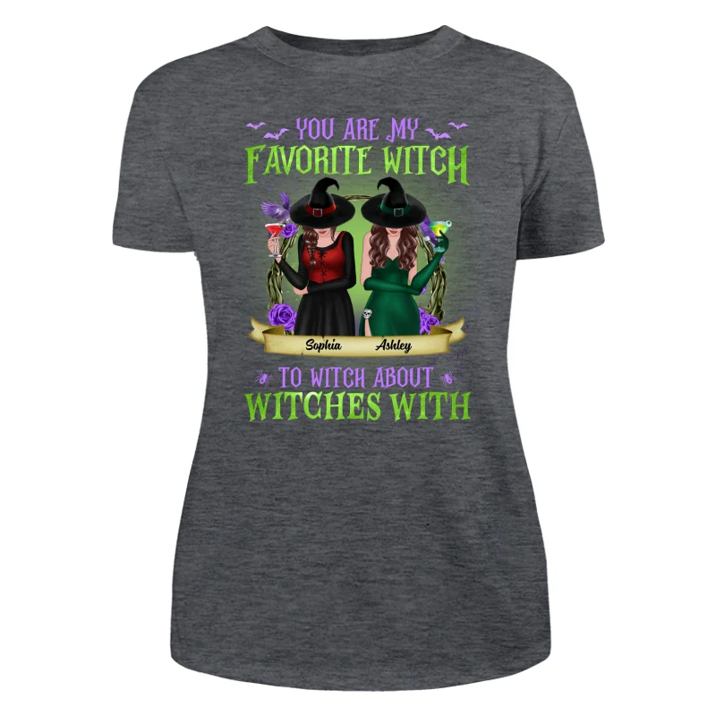 Green And Purple Halloween Front View Besties Gift For Best Friends Personalized Shirt - Image 10