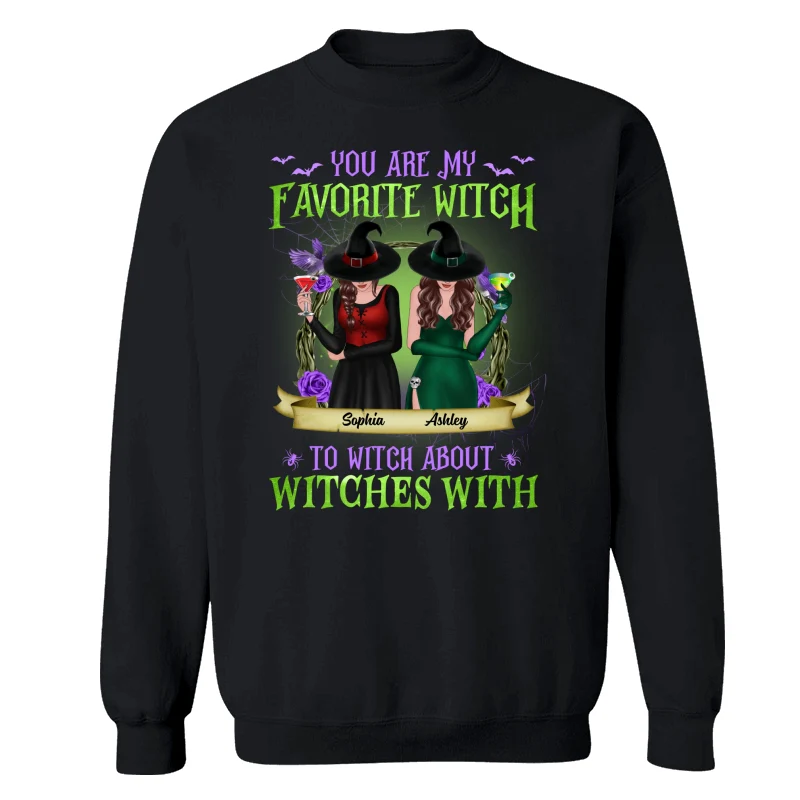 Green And Purple Halloween Front View Besties Gift For Best Friends Personalized Shirt - Image 14