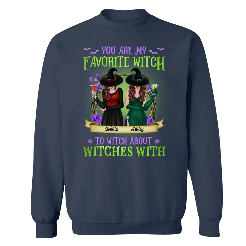 Green And Purple Halloween Front View Besties Gift For Best Friends Personalized Shirt - Image 15