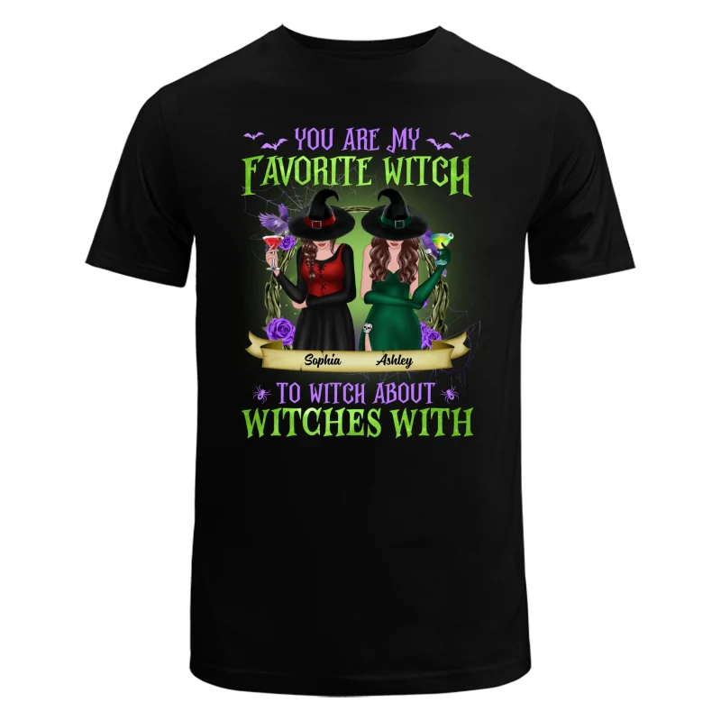 Green And Purple Halloween Front View Besties Gift For Best Friends Personalized Shirt - Image 5