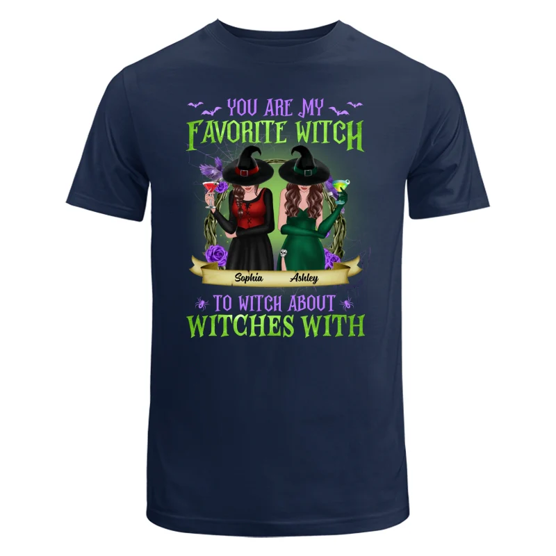 Green And Purple Halloween Front View Besties Gift For Best Friends Personalized Shirt - Image 6