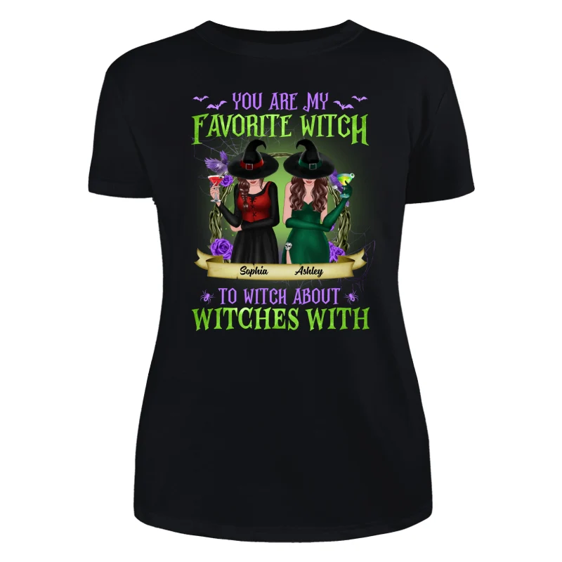 Green And Purple Halloween Front View Besties Gift For Best Friends Personalized Shirt - Image 8