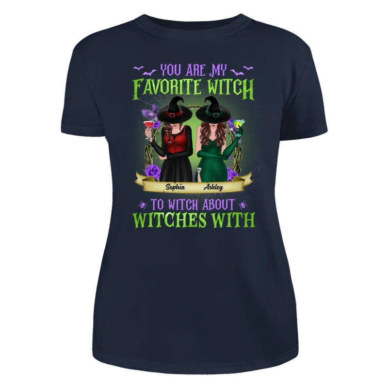 Green And Purple Halloween Front View Besties Gift For Best Friends Personalized Shirt - Image 9