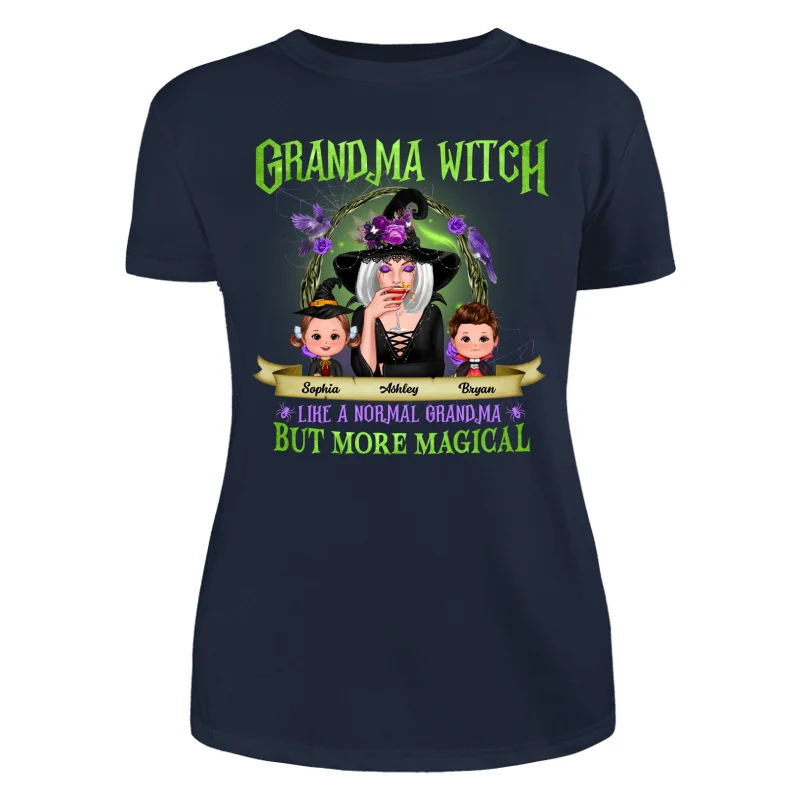 Green And Purple Halloween Grandma And Kids Personalized Shirt - Image 11