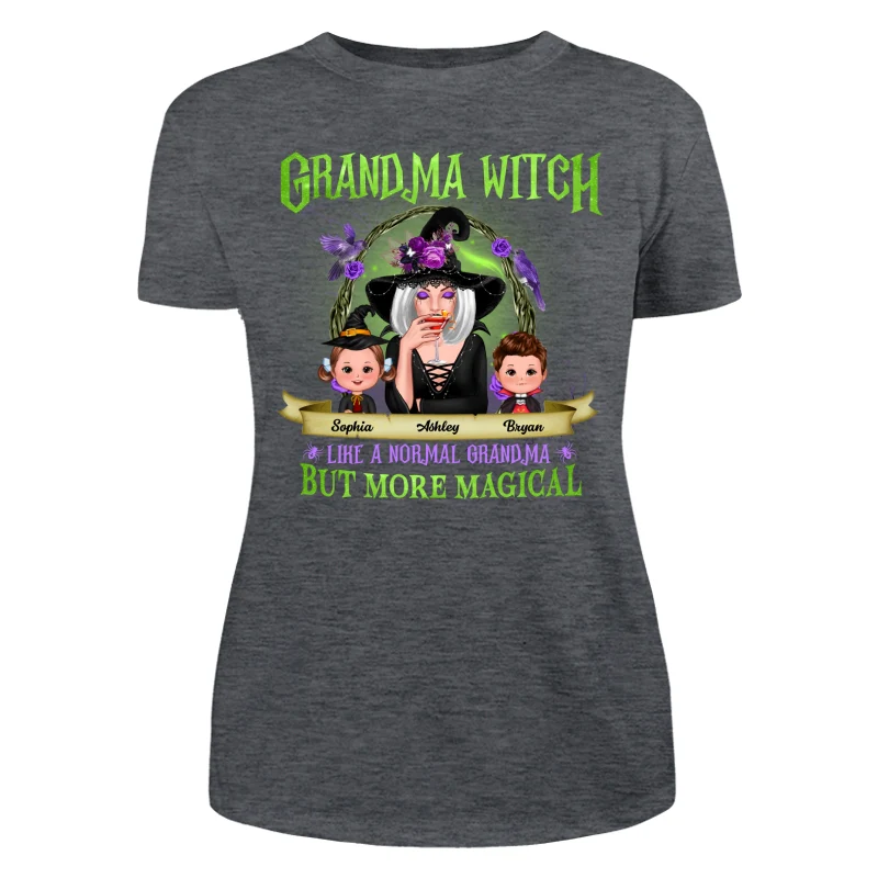 Green And Purple Halloween Grandma And Kids Personalized Shirt - Image 12