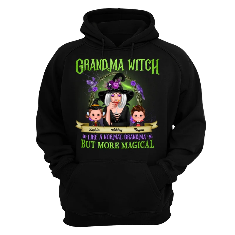 Green And Purple Halloween Grandma And Kids Personalized Shirt - Image 13