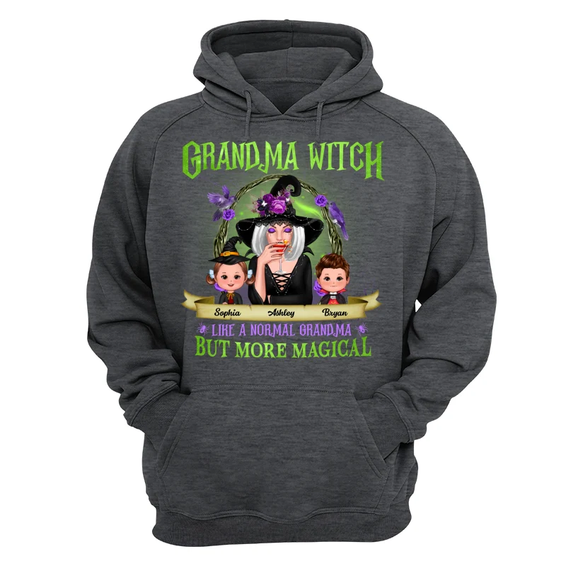 Green And Purple Halloween Grandma And Kids Personalized Shirt - Image 15