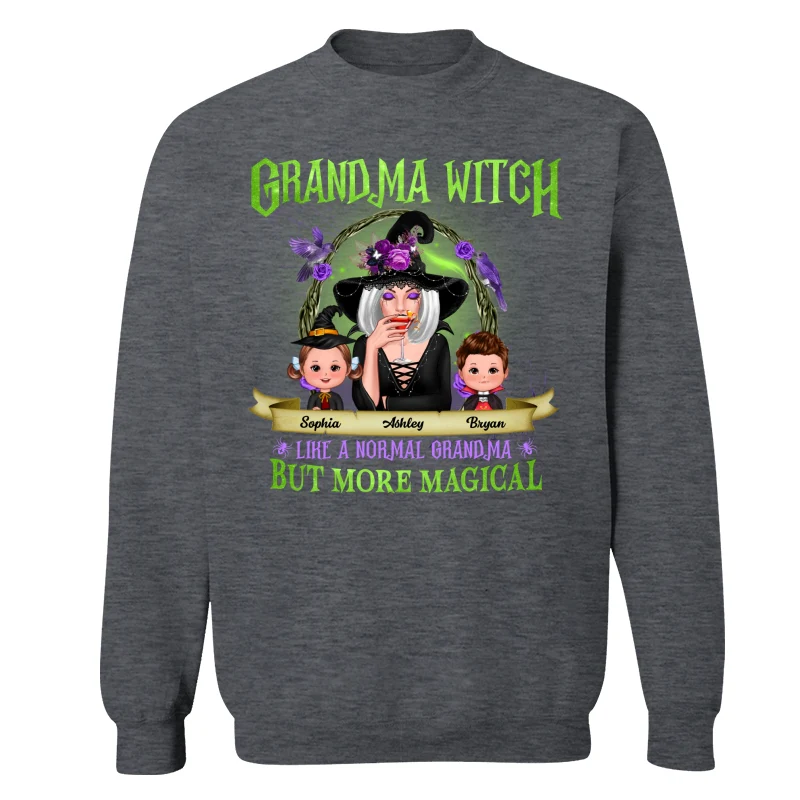 Green And Purple Halloween Grandma And Kids Personalized Shirt - Image 18