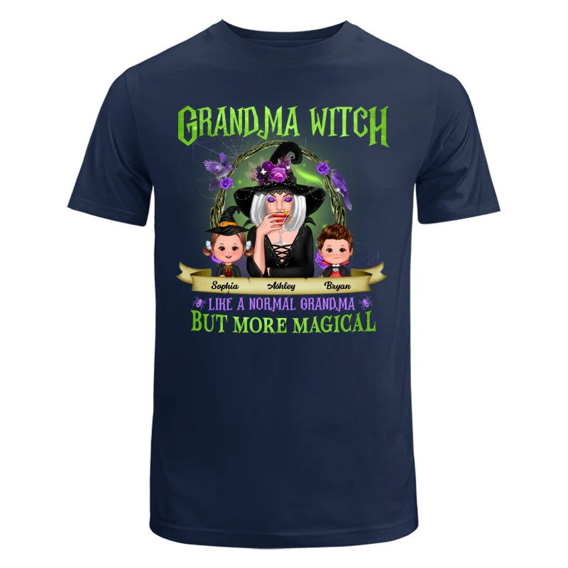 Green And Purple Halloween Grandma And Kids Personalized Shirt - Image 8