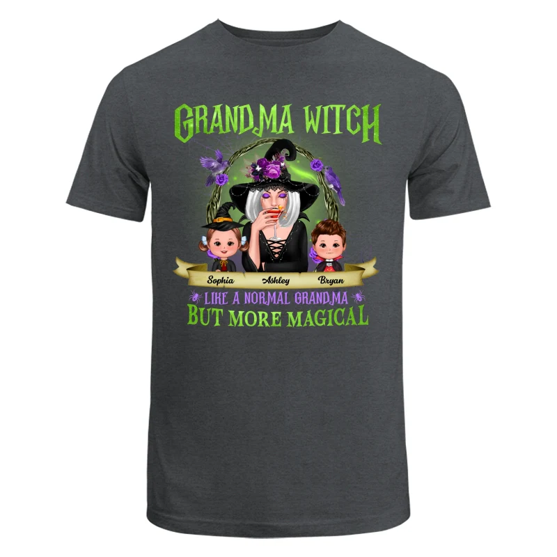 Green And Purple Halloween Grandma And Kids Personalized Shirt - Image 9