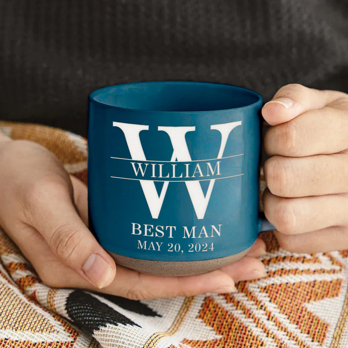 Groom Man Engraved Old Fashion Personalized Pottery Mug, Best Man Gift - Image 3