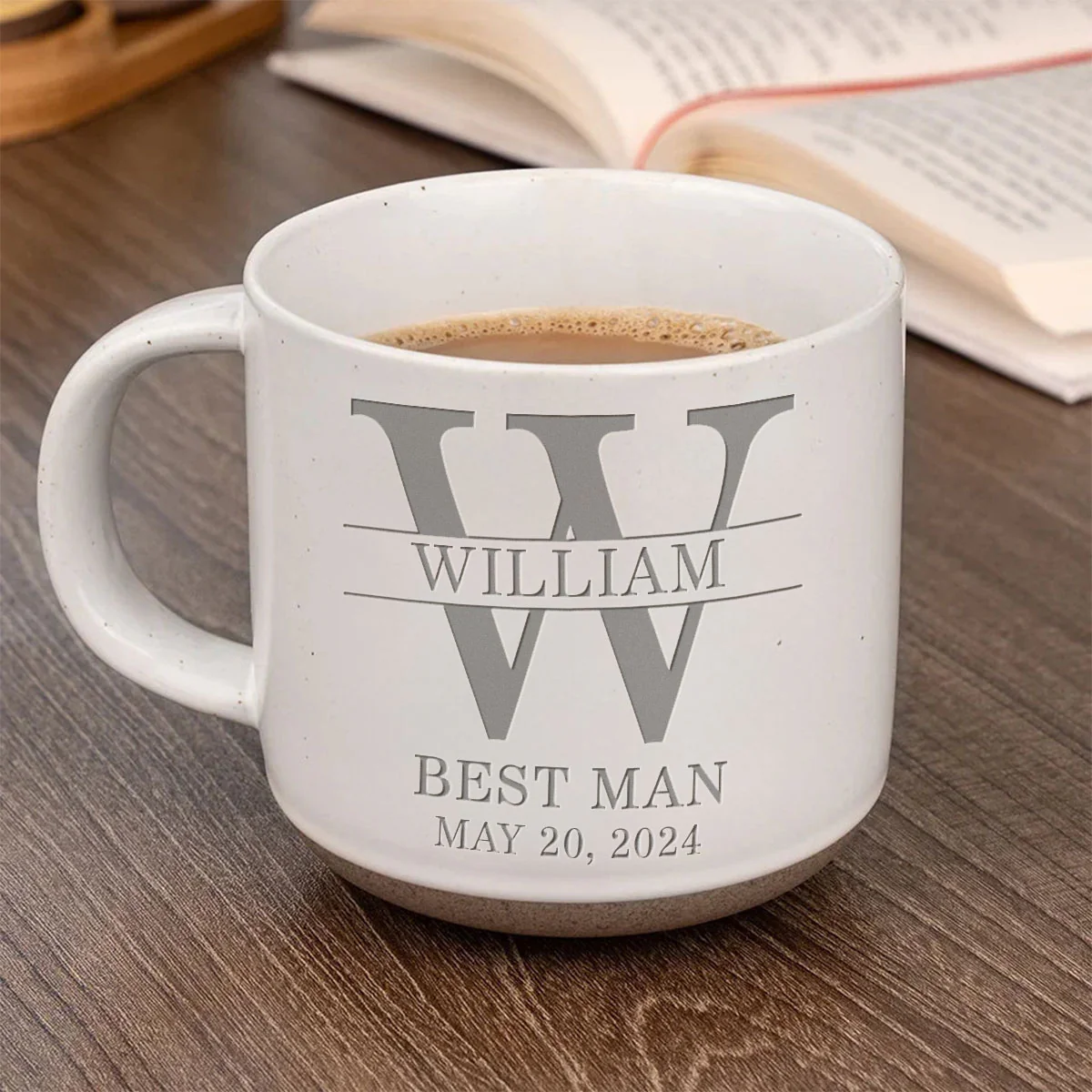 Groom Man Engraved Old Fashion Personalized Pottery Mug, Best Man Gift - Image 5