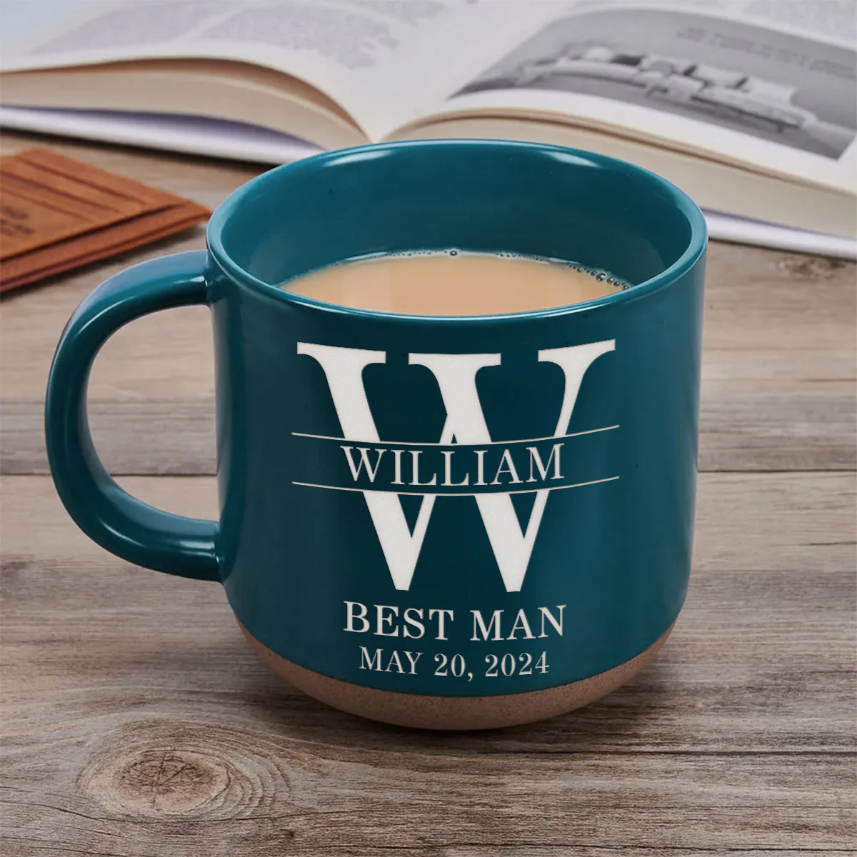 Groom Man Engraved Old Fashion Personalized Pottery Mug, Best Man Gift - Image 6