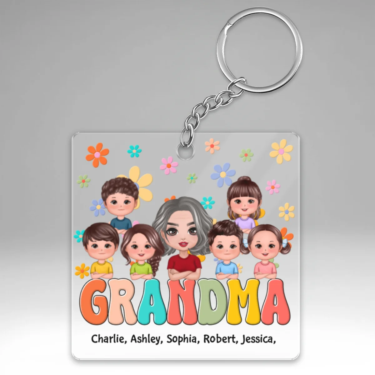 Groovy Grandma Personalized Acrylic Keychain - Image 5