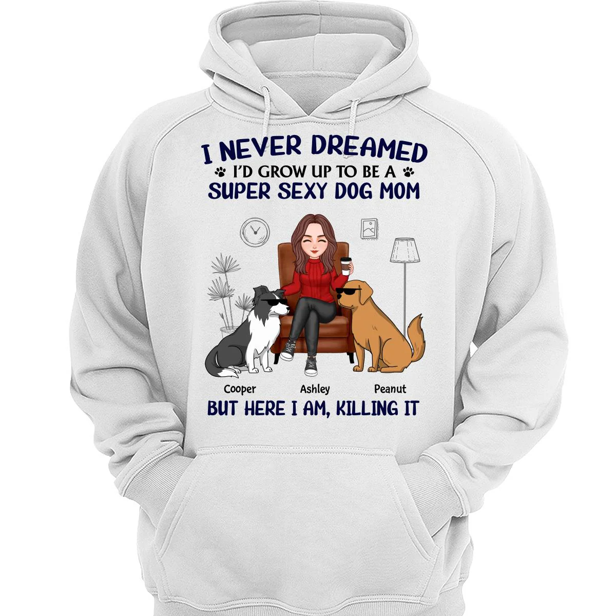 Grow Up To Be A Super Sexy Dog Mom Funny Dogs Cartoon Personalized Shirt - Image 3