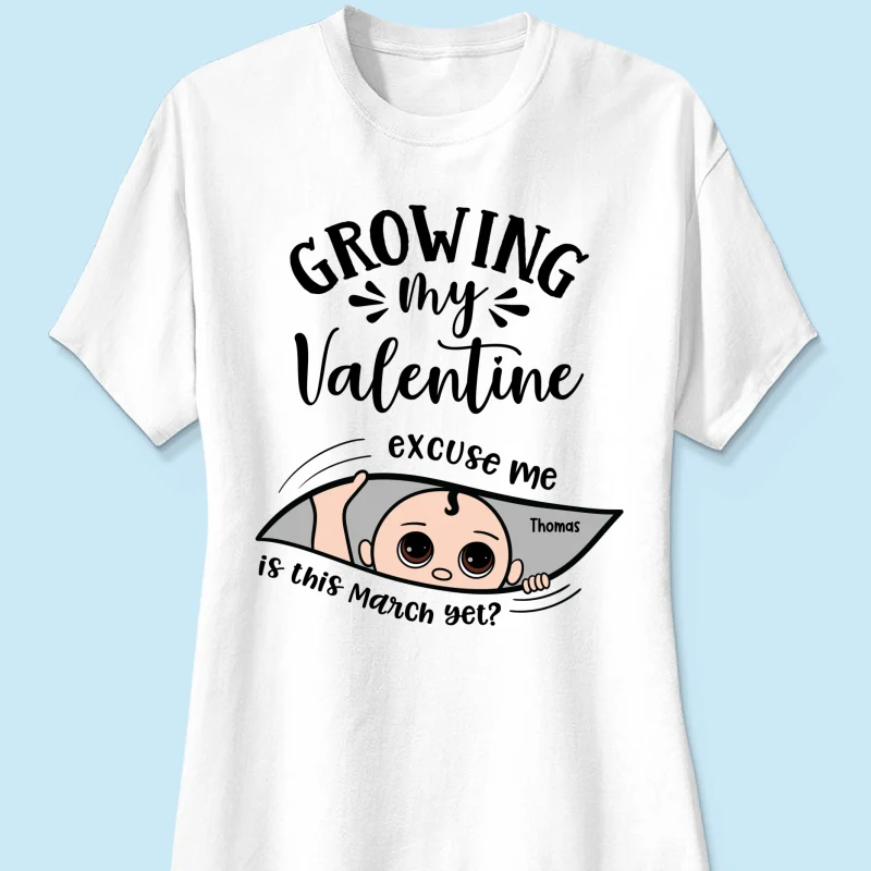 Growing My Cute Baby Excuse Me Is It Yet Personalized Shirt, Gift For Expecting Mom, Pregnancy Announcement, Baby Reveal - Image 13