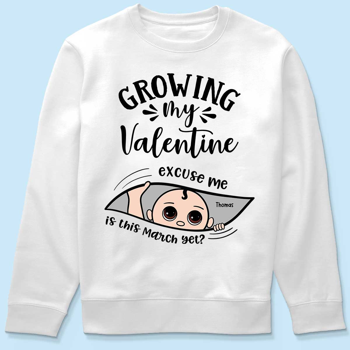 Growing My Cute Baby Excuse Me Is It Yet Personalized Shirt, Gift For Expecting Mom, Pregnancy Announcement, Baby Reveal - Image 8