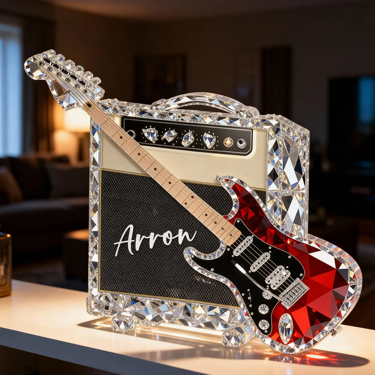 Guitar Music 3D Crystal Effect - Personalized Acrylic Block Plaque - Unique Gift For Guitarist - Image 6