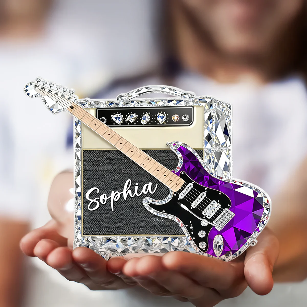 Guitar Music 3D Crystal Effect - Personalized Acrylic Block Plaque - Unique Gift For Guitarist - Image 8