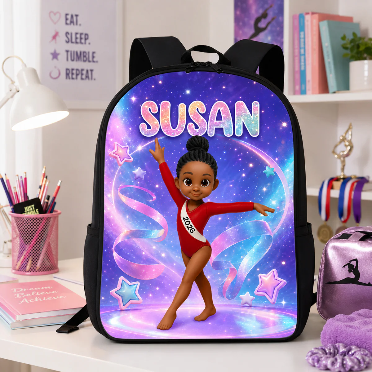 Gymnastic Trendy Design Backpack for Girls - Personalized Backpack - Back to School Gift for Daughter, Granddaughter - Image 4