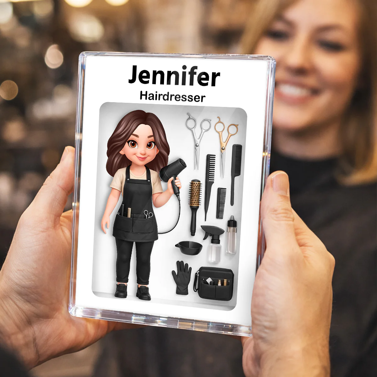 Hairdresser 3D Action Figure - Personalized Acrylic Block Plaque - Gift for Hairdressers - Image 5
