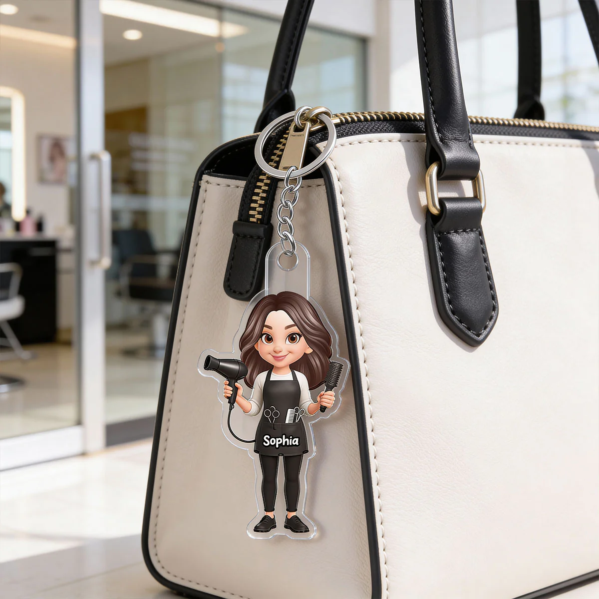 Hairdresser Man Woman - Personalized Acrylic Keychain - Gift For Hairdressers - Image 7