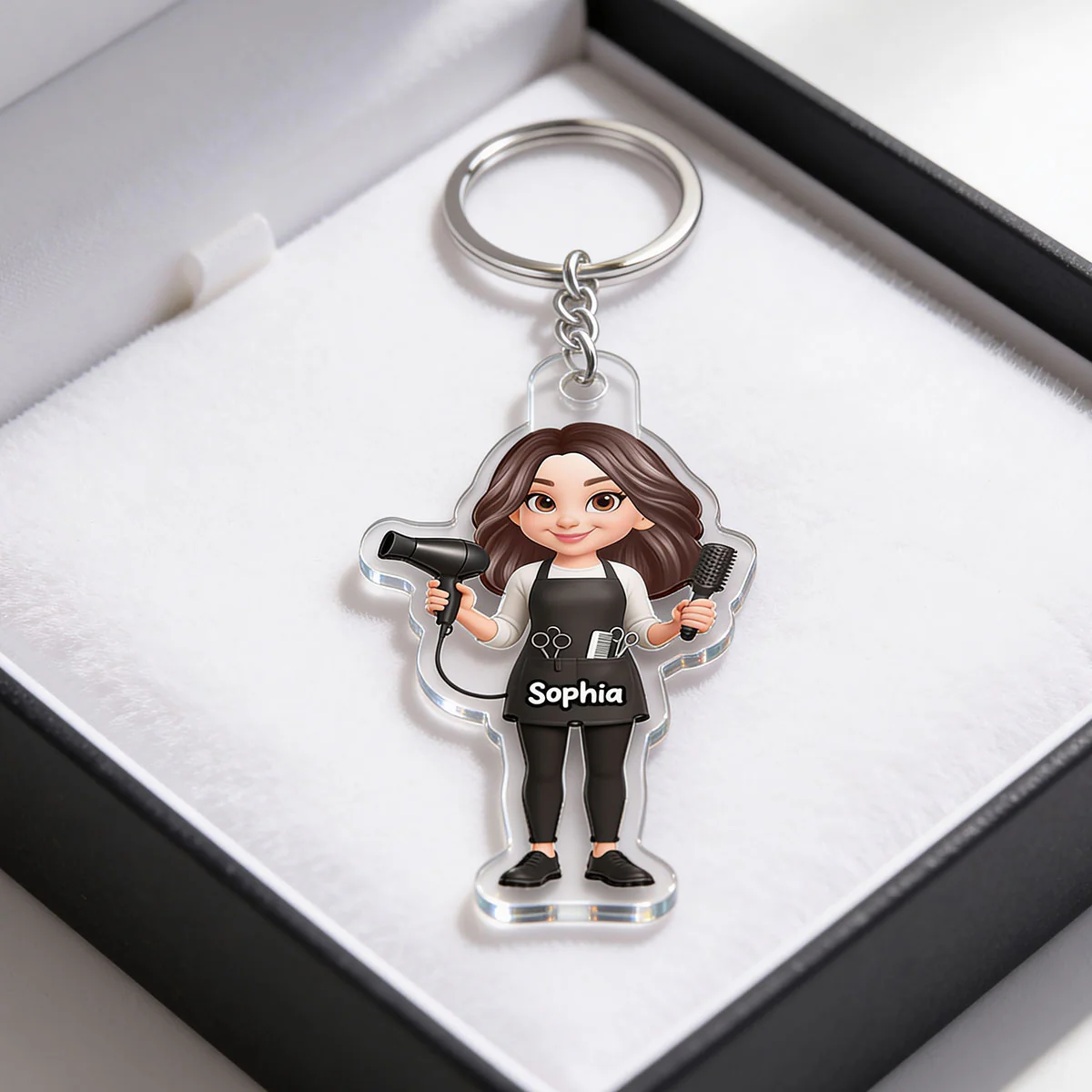 Hairdresser Man Woman - Personalized Acrylic Keychain - Gift For Hairdressers - Image 8