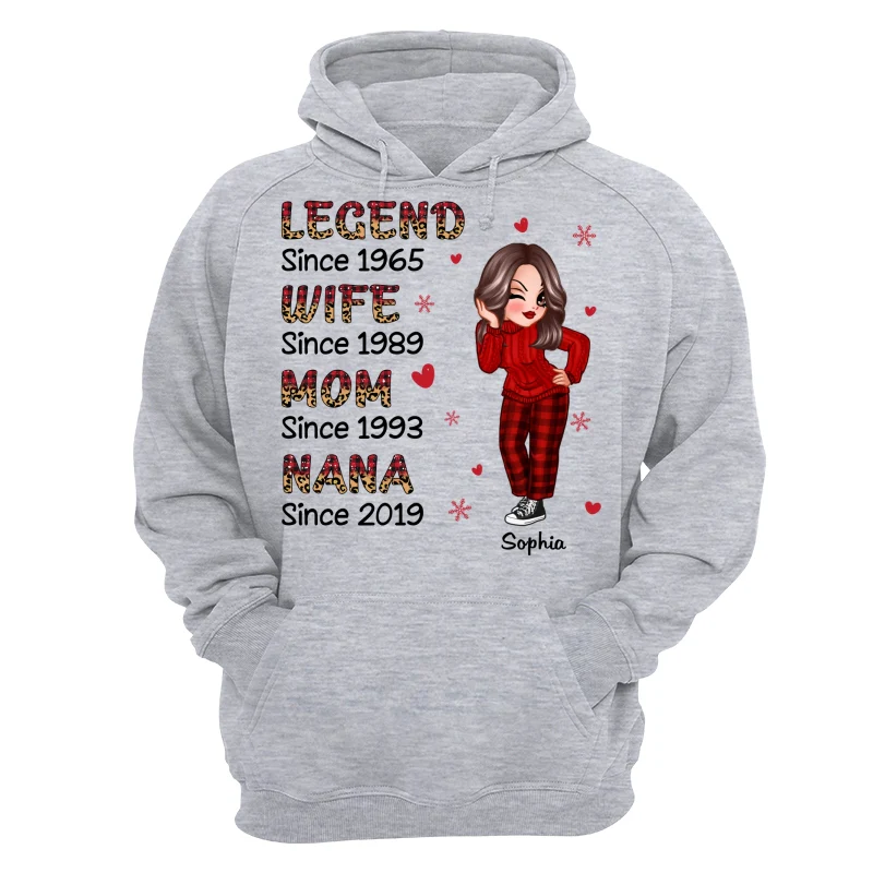 Half Checkered Leopard Sassy Legend Wife Mom Grandma Christmas Personalized Shirt - Image 14