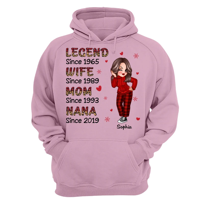 Half Checkered Leopard Sassy Legend Wife Mom Grandma Christmas Personalized Shirt - Image 15