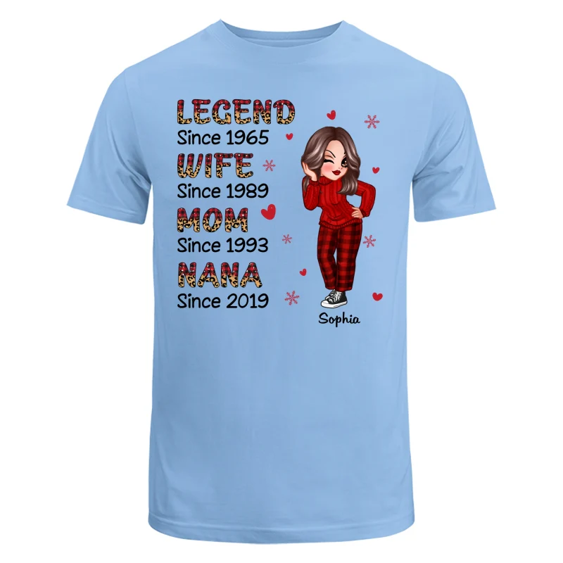 Half Checkered Leopard Sassy Legend Wife Mom Grandma Christmas Personalized Shirt - Image 8