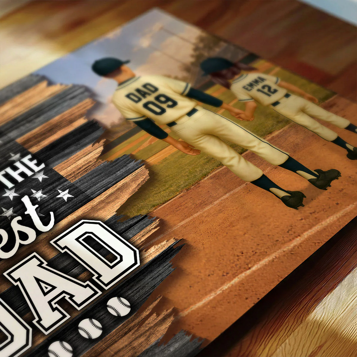 Half Nation Flag We Caught The Best Dad Baseball - Personalized Poster - Father's Day Gift For Baseball Dad - Image 7