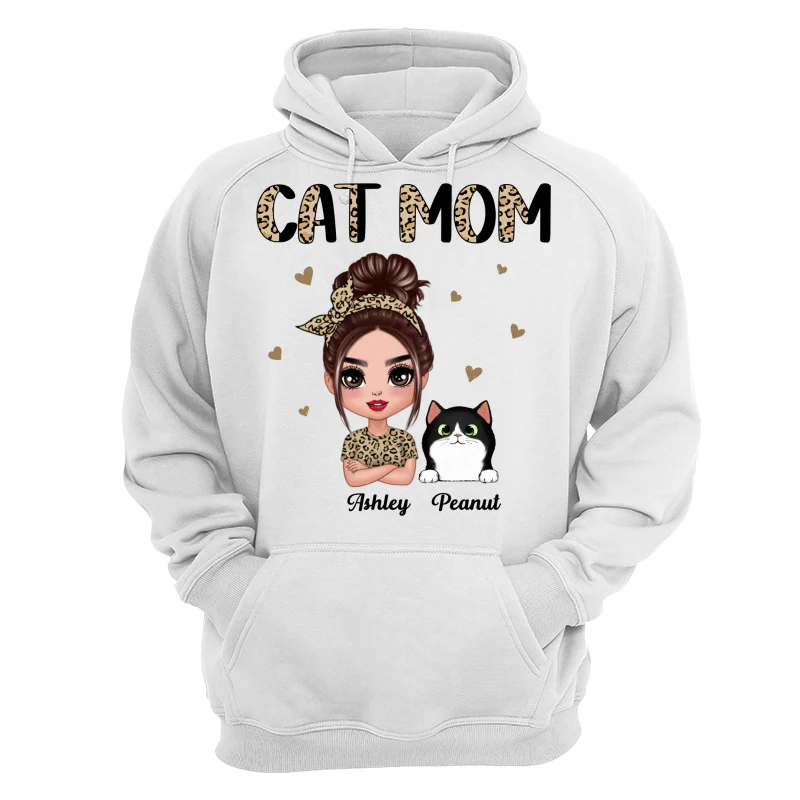 Half Leopard Cat Mom Doll Woman Gift For Cats Lovers Personalized Shirt - Image 13