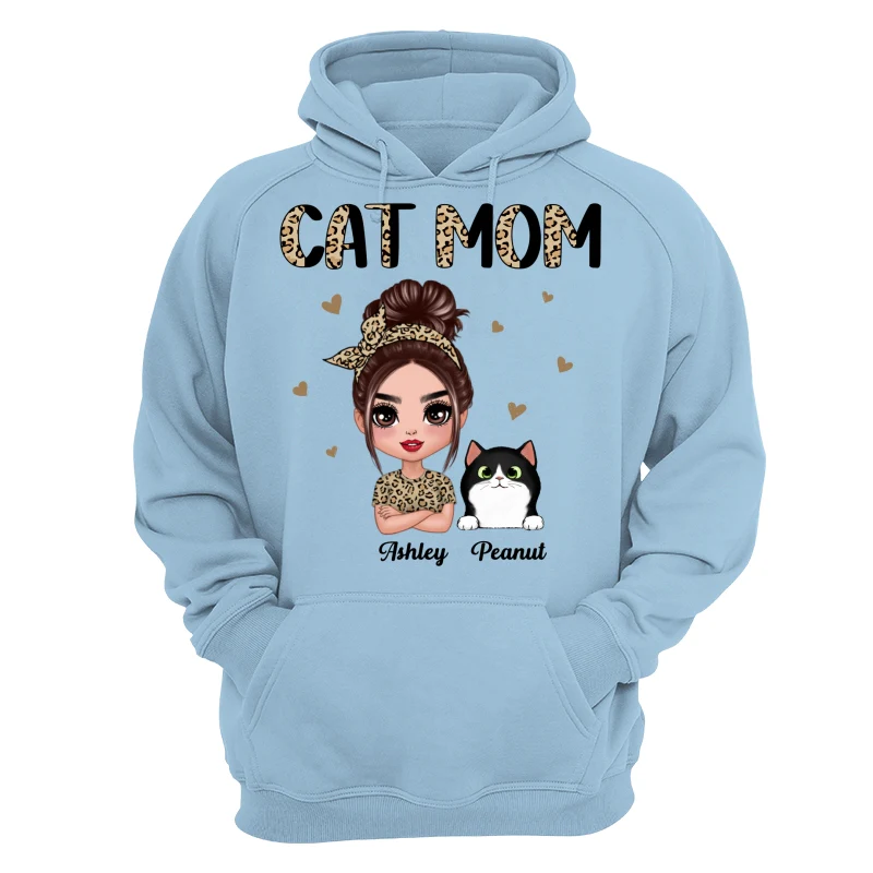 Half Leopard Cat Mom Doll Woman Gift For Cats Lovers Personalized Shirt - Image 16