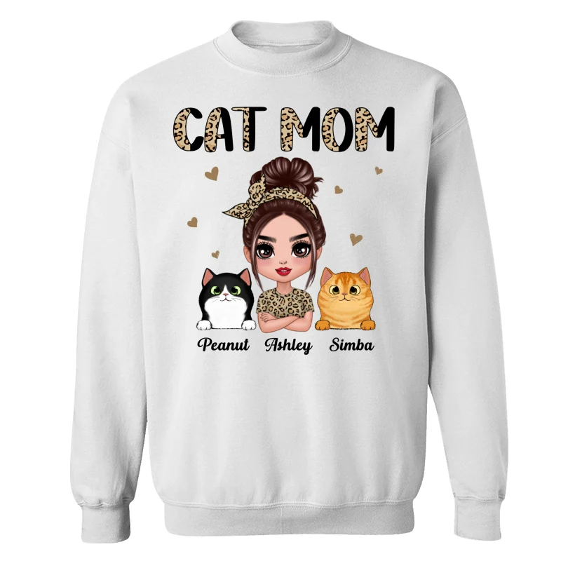 Half Leopard Cat Mom Doll Woman Gift For Cats Lovers Personalized Shirt - Image 17