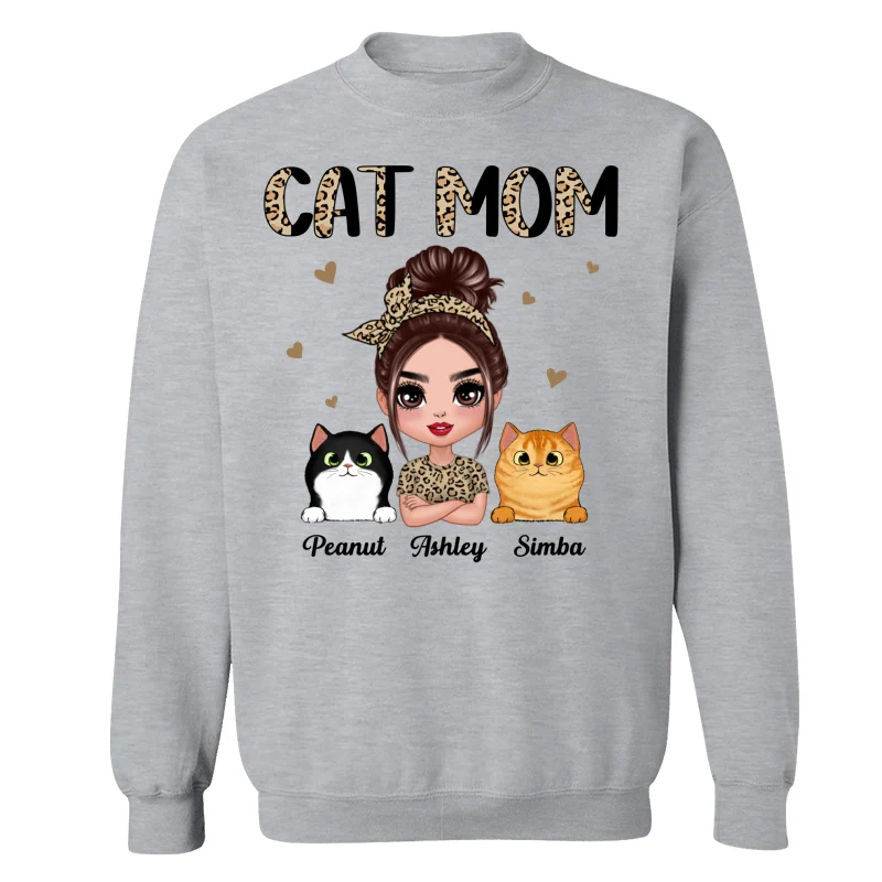 Half Leopard Cat Mom Doll Woman Gift For Cats Lovers Personalized Shirt - Image 18