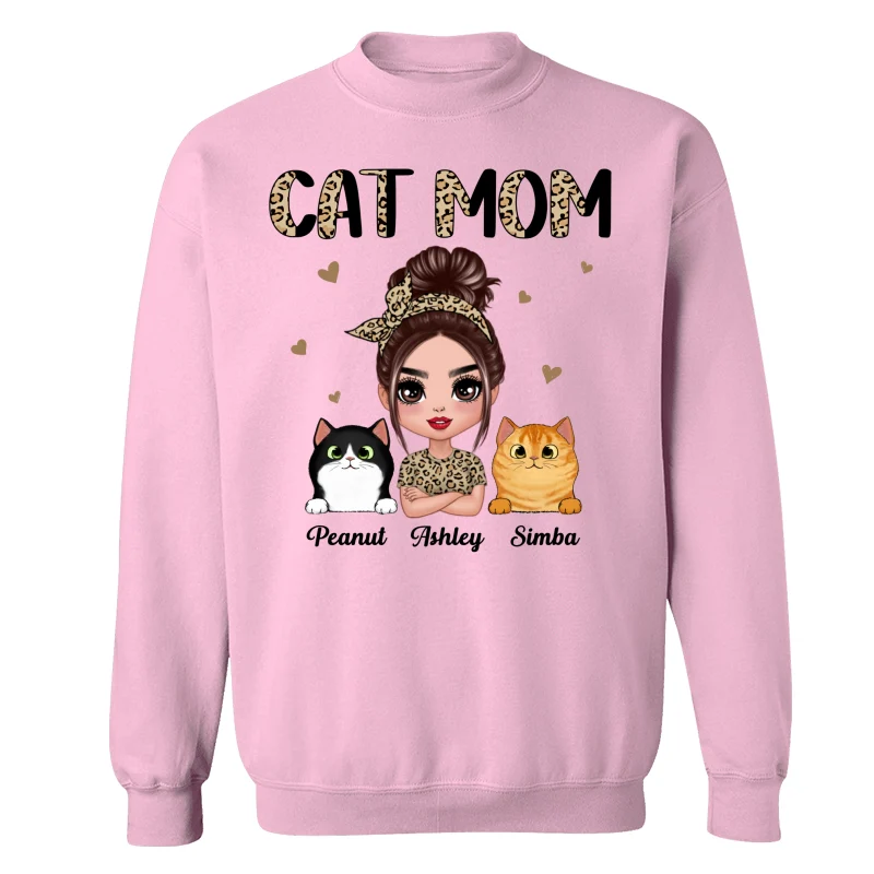 Half Leopard Cat Mom Doll Woman Gift For Cats Lovers Personalized Shirt - Image 19