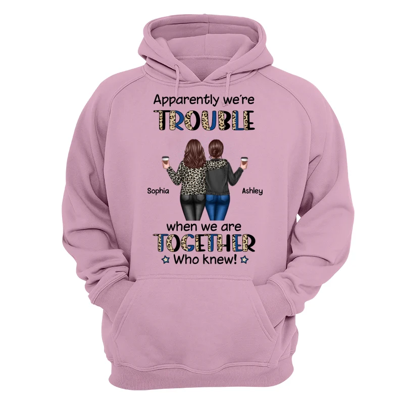 Half Leopard Denim Best Friends Trouble Together Personalized Shirt - Image 15